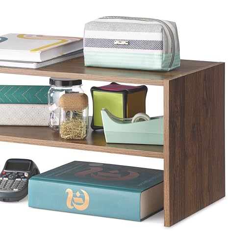 Whitmor Wood Stackable 2-Shelf Shoe Rack, Walnut, 24 inches，2 Pack - color: Brown, size: 24 INCH X2
