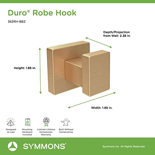 Symmons 363RH-BBZ Duro Wall-Mounted Robe Hook in Brushed Bronze - color: Brushed Bronze