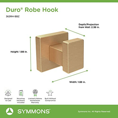 Symmons 363RH-BBZ Duro Wall-Mounted Robe Hook in Brushed Bronze - color: Brushed Bronze