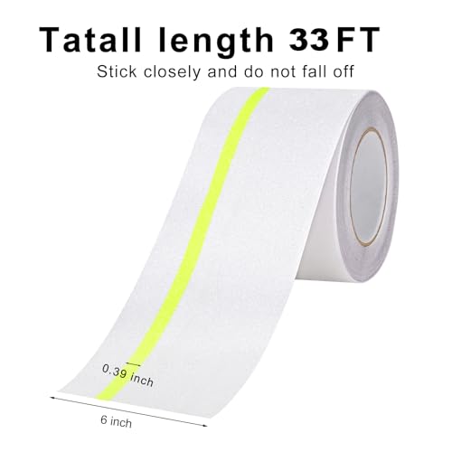 Qingluan Anti Slip Tape, Waterproof Self Adhesive Glow Green Transparent 5.9" x32.8Ft Grip Tape - color: Transparent Glow in The Dark Green, size: 5.9 Inch x 32.8ft