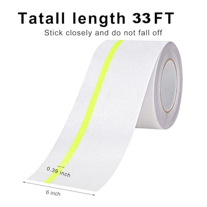 Qingluan Anti Slip Tape, Waterproof Self Adhesive Glow Green Transparent 5.9" x32.8Ft Grip Tape - color: Transparent Glow in The Dark Green, size: 5.9 Inch x 32.8ft
