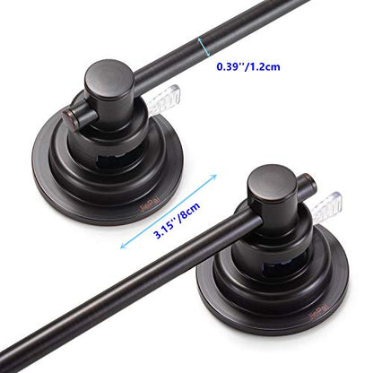 JiePai 16 Inch Suction Cup Towel Bar,Towel Racks for Bathroom,Bronze | Vacuum Suction,No Drill,Removable,Heavy Duty Wall Mount ,For Smooth Surfaces,for Bathroom & Kitchen - color: Suction Towel Bar-16 Inch Rubbed Bronze