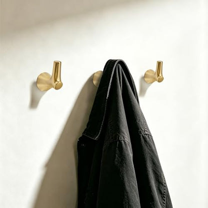 AVICCI 5 Pack Towel Hooks Champagne Bronze Coat Hooks, Zinc Alloy Heavy Duty Bathroom Hooks Wall Mounted for Robes & Towels Hand Towel Hook Holder Kitchen, Bathroom Accessories - color: Champagne Bronze