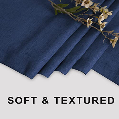 KOUFALL Navy Blue Shower Curtain for Bathroom,Fabric Linen Ocean Themed Nautical Shower Curtain Set with Hooks,72 Inch,Dark Blue - color: Navy, size: 72"W x 72"L (Pack of 1)
