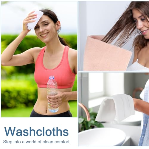 21 Pack Washcloths for Face 14" x 14" Absorbent and Soft Hand Towels Bulk Set 100% Cotton Ring Spun Hand Towels for Bathroom Gym Wash Cloths(Multicolor)