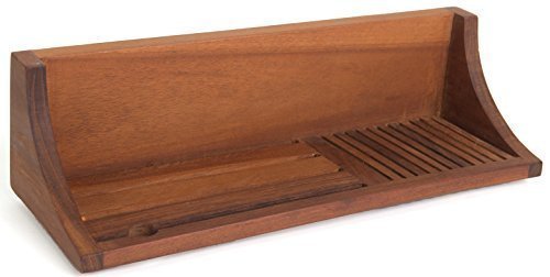 AquaTeak The Original Moa Straight Teak Shower Shelf | Durable, Water-Resistant Teak Construction, Indoor & Outdoor Use