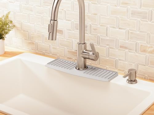 WeatherTech FaucetMat - Protect Your Kitchen & Bathroom Countertops - Light Grey/Pebble - color: Light Grey, size: Single