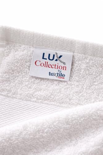 Lux Collection 8-Piece Luxury Towel Set, 100% Ring Spun Cotton, 400 GSM, White, Super Absorbent, Quick-Dry, 2 Bath, 2 Hand, 4 Washcloths