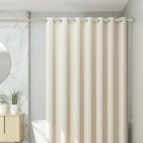 CorkLatta Brushed Shower Curtain Rod 31 to 104 Inch,1 Inch Diameter Adjustable Spring Tension Curtain Rod No Drilling Stainless Steel Telescoping Rod,No Rust | 1 Inch Diameter Stainless Steel Tension Curtain Rod Non slip, No Drill Shower Rods for Bathroom
