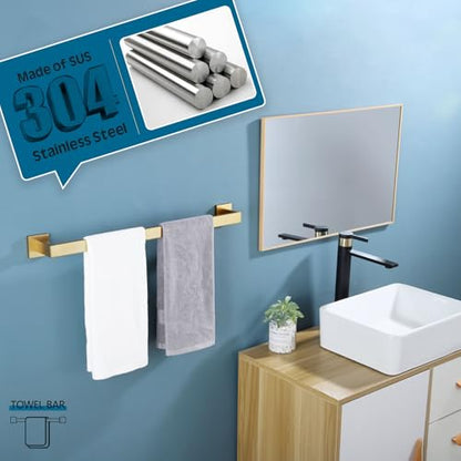 KOKOSIRI 20 Inch Towel Bar Bathroom Towel Bar Kitchen Dish Cloths Hanger Hand Towel Holder Stainless Steel Wall Mount, Brushed Gold, B4003BG-L20 - color: Brushed Gold, size: 20-Inch