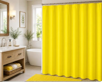 BH Home Shower Curtain Polyester Fabric Water Resistant Shower Curtain or Liner. Hotel Collection Quality. (Yellow) - color: Yellow
