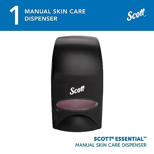Scott Professional High-Capacity Skin Care Dispenser, Black (92145) | Manual Dispensing, Wall Mounted, 1.0 L Capacity, High-Capacity Design, Compatible with Scott Skin Care Refills