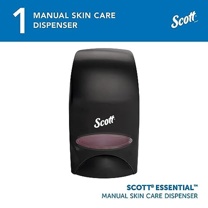 Scott Professional High-Capacity Skin Care Dispenser, Black (92145) | Manual Dispensing, Wall Mounted, 1.0 L Capacity, High-Capacity Design, Compatible with Scott Skin Care Refills