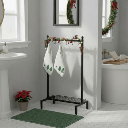Zonon Christmas Stocking Holder Stand for Floor Free Standing Stocking Hangers with Removable Hooks and Wheels Heavy Duty Metal Rack with Stable Base for Home Mantel Bathroom Towel Blanket Display