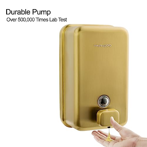 Wall Mounted Commercial Soap Dispenser Bathroom, Vertical Gold | 1200ml 40oz Stainless Steel Liquid Hand Sanitizer Dispenser - color: Vertical Gold