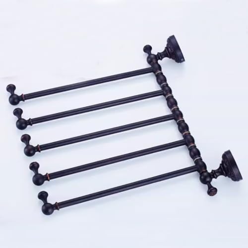 ZHOUXIAO Oil Rubbed Bronze Swing Out Towel Bar Holder/Brass Swivel Multiple Towel Rack for Bathroom or Kitchen, Towel Bar Folding Arm Swivel Hanger Bathroom Storage Wall Moun I