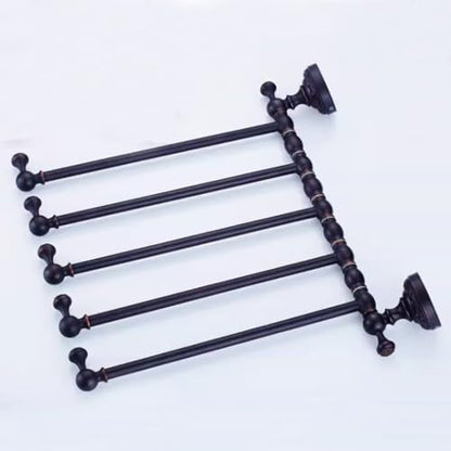 ZHOUXIAO Oil Rubbed Bronze Swing Out Towel Bar Holder/Brass Swivel Multiple Towel Rack for Bathroom or Kitchen, Towel Bar Folding Arm Swivel Hanger Bathroom Storage Wall Moun I