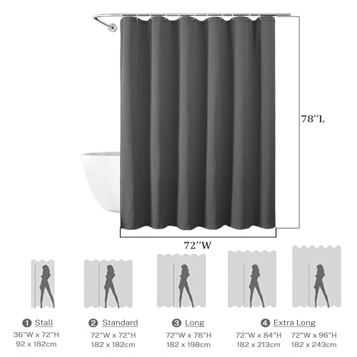 Aiyufeng 3D Textured Grey Shower Curtain for Bathroom, Fabric Shower Curtain Soft Cloth & Hotel Spa Quality, Luxury Boho Bathroom Curtains, Machine Washable, Grey, 72x72 Inches - color: Grey, size: 72"W x 72"L (Pack of 1)