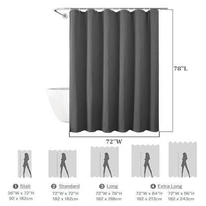 Aiyufeng 3D Textured Grey Shower Curtain for Bathroom, Fabric Shower Curtain Soft Cloth & Hotel Spa Quality, Luxury Boho Bathroom Curtains, Machine Washable, Grey, 72x72 Inches - color: Grey, size: 72"W x 72"L (Pack of 1)