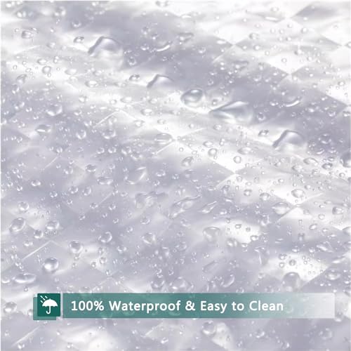 Clear Shower Curtain Liner, 100% Waterproof EVA 3D Shower Curtains with 3 Duty Heavy Bottom Magnets and 12 Rust Proof Grommets, 72x72 Weighted Shower Liner for Shower Stall, Bathtubs - color: Clear Square