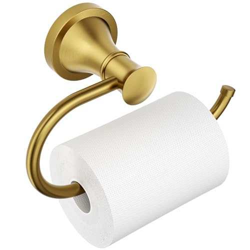 Toilet Paper Holder Wall Mounted Bathroom Tissue Holder Brushed Gold | Pivoting Tissue Roll Holder, High Quality Stainless Steel Hand Towel Ring Rustproof, Bathroom Accessories,Toilet Storage - color: Brushed Gold