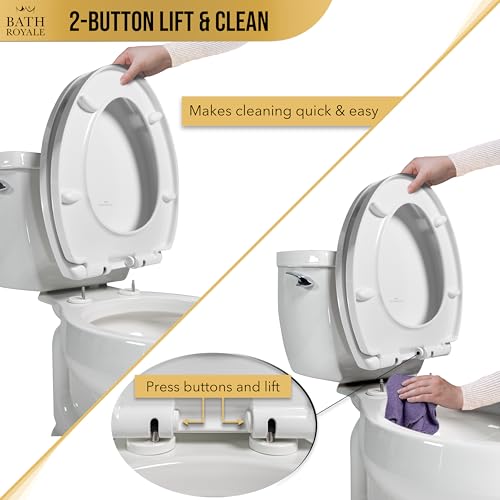 Bath Royale Slow Close Toilet Seat Round BR283-00 Heavy Duty & Scratch Resistant, Fits All Toilet Brands, MasterSuite Series - size: Round