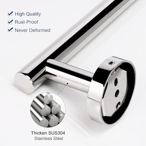 NearMoon Bath Toilet Paper Holder+ Hand Towel Holder, 2 Pieces Bathroom Hardware Set- Premium 304 Stainless Steel Toilet Roll Holder and Towel Rack Wall Mounted for Bathroom/Kitchen (Chrome Finish) - color: Chrome Finish