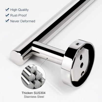 NearMoon Bath Toilet Paper Holder+ Hand Towel Holder, 2 Pieces Bathroom Hardware Set- Premium 304 Stainless Steel Toilet Roll Holder and Towel Rack Wall Mounted for Bathroom/Kitchen (Chrome Finish) - color: Chrome Finish