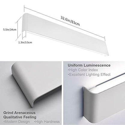 Aipsun 32.6 inch Modern Vanity Light Fixtures LED Bathroom Wall Light Up and Down Bathroom Lighting Fixtures Cool White 5000K - color: White, size: 32.6 inch, style: 5000K