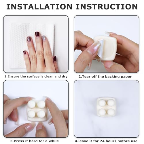 Silicone Toothbrush Holder Multi-Function Hook Waterproof self Adhesive Single Toothbrush Hook Plug Holder for Wall for Hanging Bathroom Kitchen Living Room Office (Square-Cream) - color: Square-cream