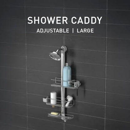 simplehuman Adjustable and Extendable Shower Caddy Large, Stainless Steel and Anodized Aluminum - style: Large