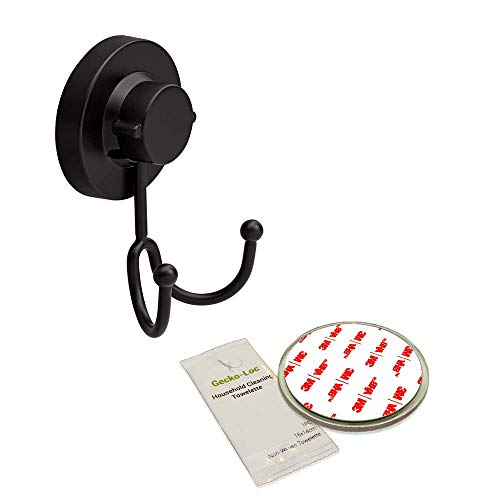 Gecko-Loc Heavy Duty Suction Cup Hooks Shower Accessory Stainless Steel - Black - color: Black