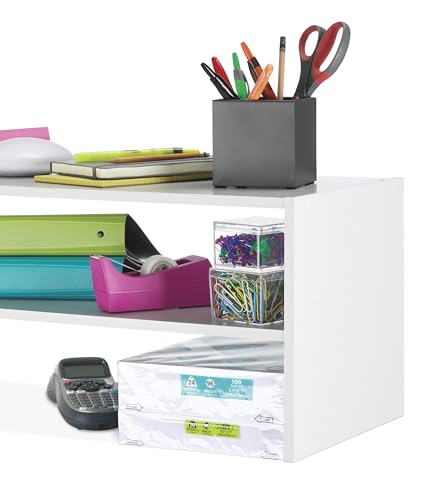 Whitmor Wood Stackable 2-Shelf Shoe Rack, White, 24 inches，2 Pack - color: White, size: 24 INCH X2