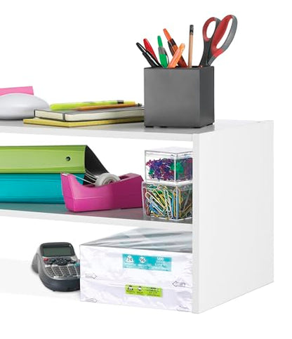 Whitmor Wood Stackable 2-Shelf Shoe Rack, White, 24 inches，2 Pack - color: White, size: 24 INCH X2