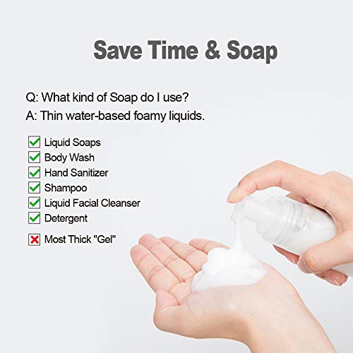 6 Pcs Empty Foam Pump Bottle 2oz/60ml Travel Size Plastic Pump Bottle Soap Bottle Portable Small Hand Sanitizer Dispenser Bottles, Refillable Clear Instant Foaming Bottles for Hand Lotion Shampoo - size: 2oz/60ml