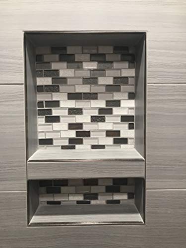 Large Double Shelf Recessed Shower Niche, Ready to Tile, 25" x 17" x 3.75" | Ready to Tile - size: 25" x 17" Double Shelf