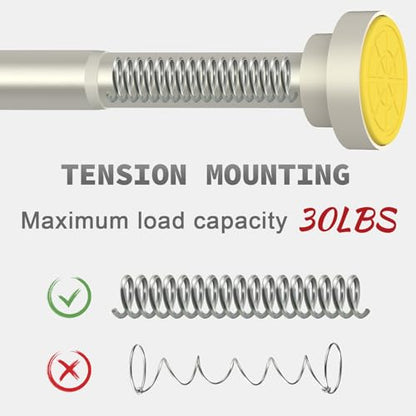 Thestoa Brushed Nickel Shower Curtain Rod Adjustable 43-66 inch, 1"Diameter Spring Tension Curtain Rod No Drill, Anti-Rust Non-Slip Shower Rod for Bathroom Tension Rod - color: Brushed Nickel, size: 43"- 66"