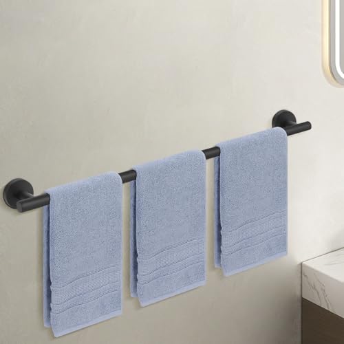 Livabber Bath Towel Bar, 304 Stainless Steel Towel Rack, Heavy Duty Towel Holder Wall Mounted for Bathroom/Kitchen, Usable Hanging Length-30 Inch, Total Length-33 Inch (Black) - color: Black, size: 33 Inch