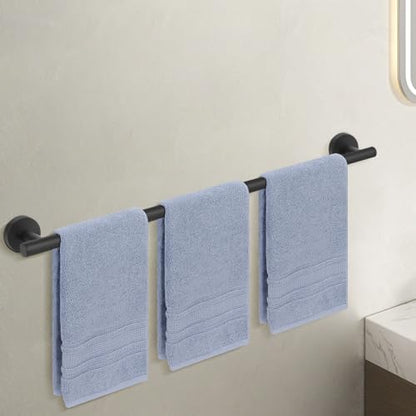 Livabber Bath Towel Bar, 304 Stainless Steel Towel Rack, Heavy Duty Towel Holder Wall Mounted for Bathroom/Kitchen, Usable Hanging Length-30 Inch, Total Length-33 Inch (Black) - color: Black, size: 33 Inch