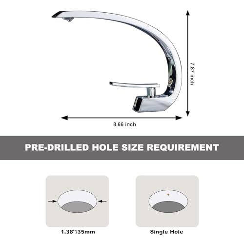 Chrome Bathroom Sink Faucet, Unique Design and Pop Up Drain - color: Chrome