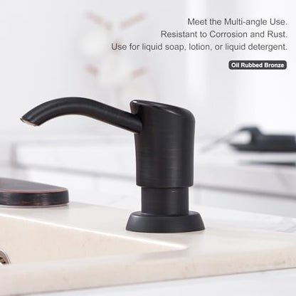 GAGALIFE Soap Dispenser for Kitchen Sink, ABS in Counter Soap Dispenser(Oil Rubbed Bronze), with 17 Ounce Large Pet Soap Bottle, Refill from The Top, Venetian Bronze - color: Oil-rubbed Bronze
