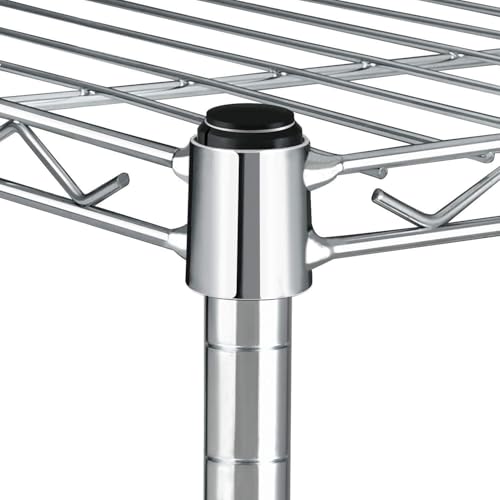 Simple Deluxe Heavy Duty 5-Shelf Storage Shelves, 1750Lb Loading Capacity, 35.43" W x 17.72" D x 70.87" H Adjustable Shelving Unit with Wheels, Chrome - color: Chrome, size: 5-Tier