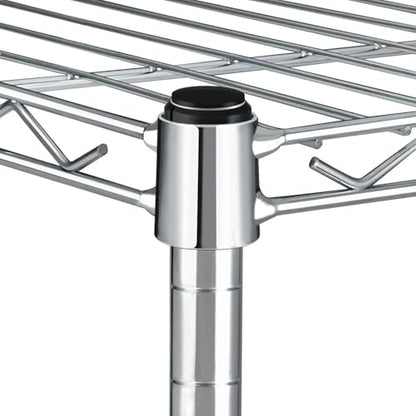 Simple Deluxe Heavy Duty 5-Shelf Storage Shelves, 1750Lb Loading Capacity, 35.43" W x 17.72" D x 70.87" H Adjustable Shelving Unit with Wheels, Chrome - color: Chrome, size: 5-Tier