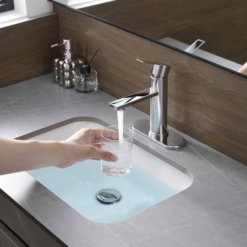 Bathroom Faucet Single Hole Single Handle Vanity Faucet | Modern Chrome Bathroom Faucet with Pop-Up Drain, Suitable for 1 Hole or 3 Hole Sink, Suitable for RV Etc Bathroom - color: Chrome