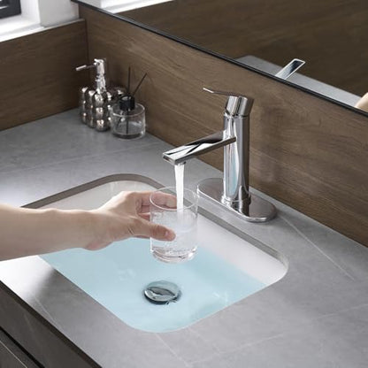 Bathroom Faucet Single Hole Single Handle Vanity Faucet | Modern Chrome Bathroom Faucet with Pop-Up Drain, Suitable for 1 Hole or 3 Hole Sink, Suitable for RV Etc Bathroom - color: Chrome