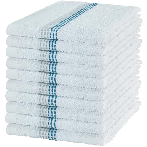 100% Cotton Washcloths 12x12 in, Teal (10 Pack) - color: Teal
