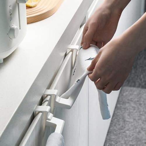 Kichvoe 4pcs Over The Door Towel Rack, Plastic Towel Bar Holder White Bathroom Organizer for Hand and Toilet，9.44 x 2.75 x 2.36 inch