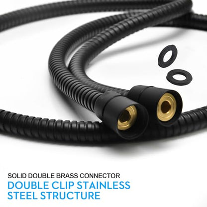 Blissland Shower Hose Extra Long 59 Inches Handheld Shower Head Hose with Brass Insert and Nut - Durable and Flexible - Black - style: 59"Black