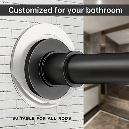 Shower Curtain Rod Holder 3M Adhesive | Heat Resistant | Waterproof | Max Load 60 lbs Shower Rod Retainer for Wall, 2 Pack, Transparent (Rod Not Included) - color: Transparent