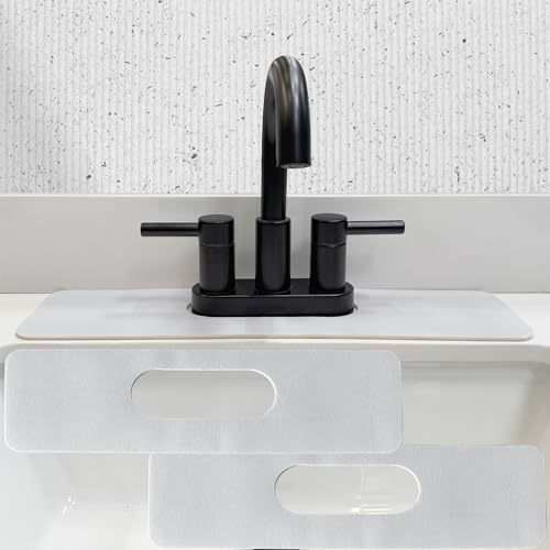 Faucet Mat Bathroom Sink Oval-Hole : AHA HOMEWARE Diatomite Rubber Bathroom Sink Splash Guard Oval Hole 2 Packs (Light Gray) - color: Light Gray